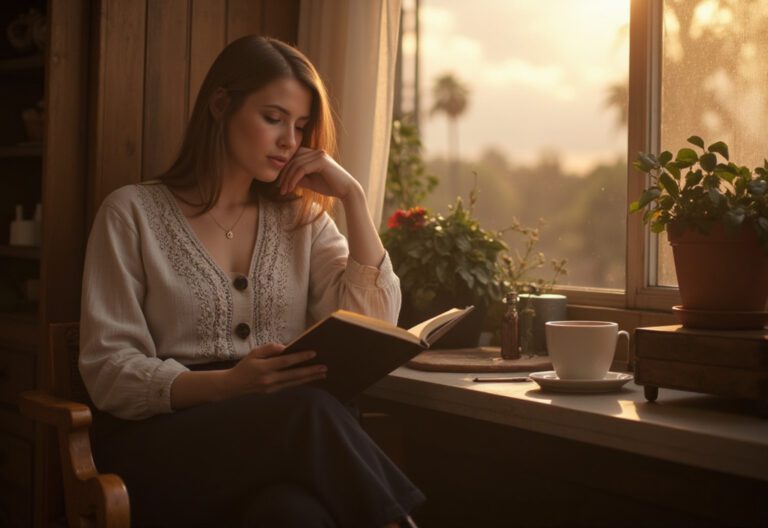 Women reading notebook