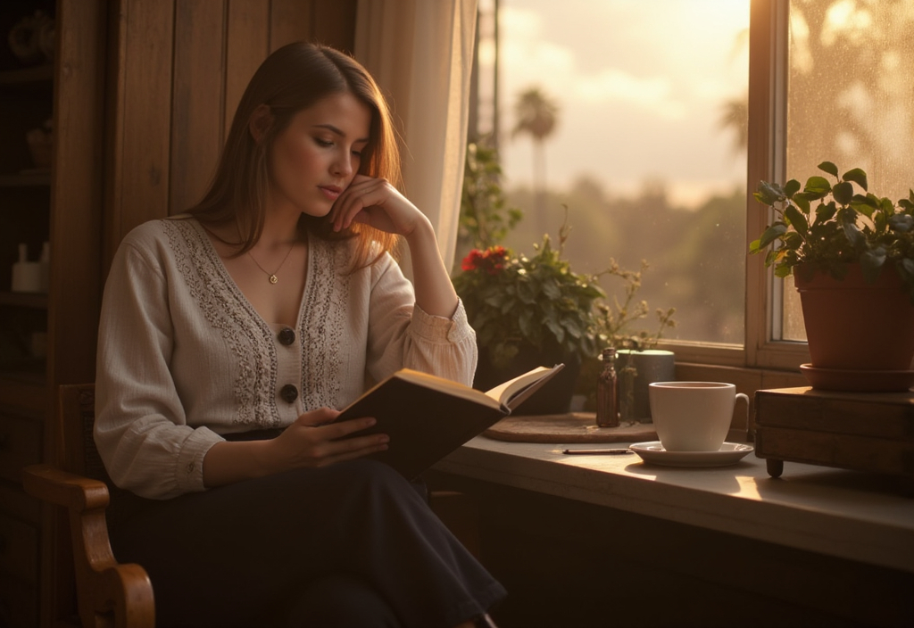 Women reading notebook